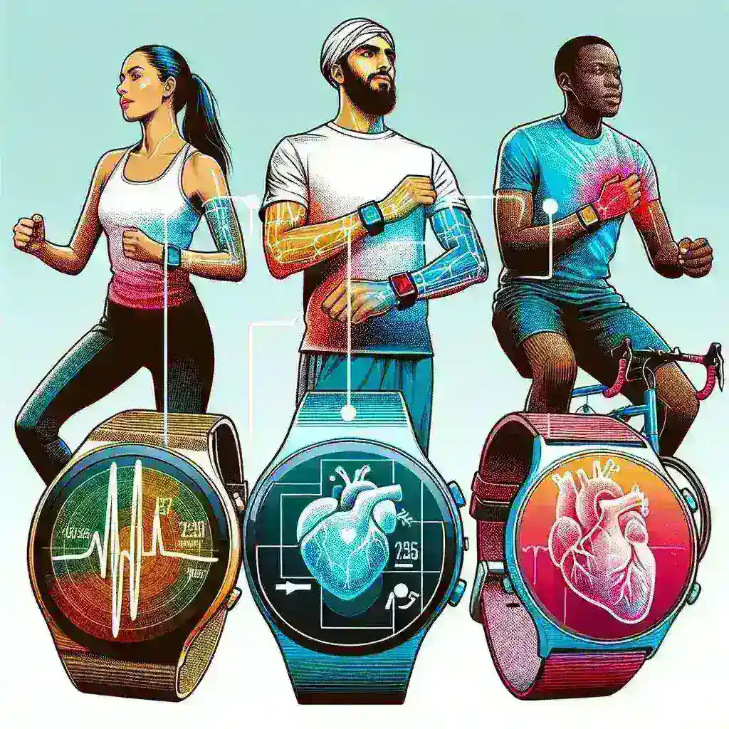 "Close-up of a smartwatch displaying heart rate and ECG monitoring features, emphasizing its clinical validation for cardiovascular health tracking."